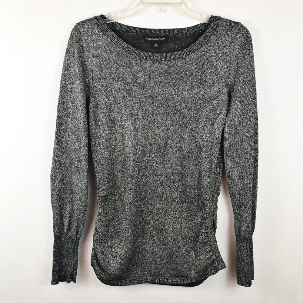 Banana Republic metallic sweater with ruched sides